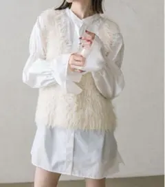 mystic フリルスリーブロングシャツ