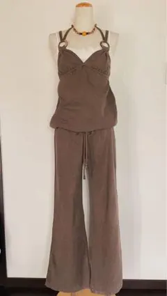 00's y2k 森ガール　ナチュラル　オールインワン　サロペット　ホルターのサムネイル