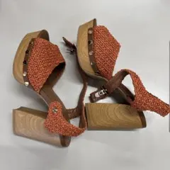 ESPERANZA オレンジ サンダル 高ヒール Mサイズ