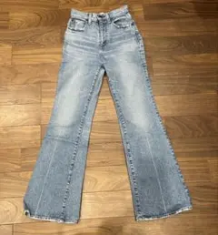MOUSSY ブーツカットデニム フレアライトブルー