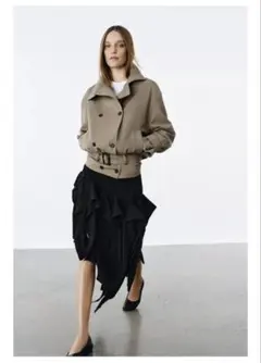 ZARA ザラ　ZW COLLECTIONベルト付きフルイドジャケット新作完売品