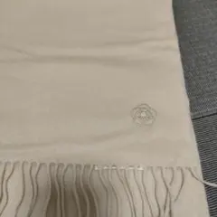 お値下げ☆カシミヤ100% ベージュ マフラー フリンジ付き