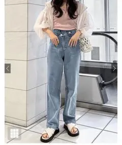 アシンメトリーデニムパンツ