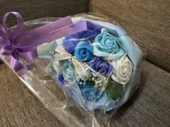 青×白 ソープフラワーのブーケ 未使用・未開封品