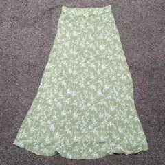GRL 花柄 ロングスカート グリーン