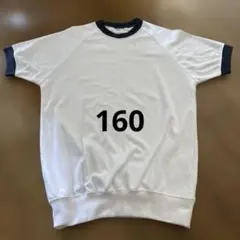 体操服 半袖クルーネック　首周り紺色　ネイビー