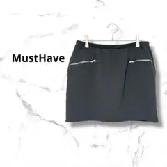 MustHave 黒 タイトスカート ジッパーポケット風
