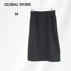 グローバルワーク　ブラック　タイトスカート　ひざ丈　M　ウエストゴム　春夏秋のサムネイル