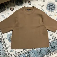 ユニクロウォッシャブルミラノリブセーター　　ブラウン　S