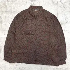 長袖ブラウス　柄シャツ　花柄　薄手　華やか　レトロ　昭和　派手