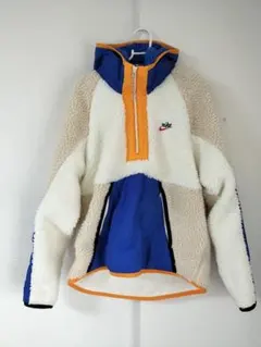 NIKE　ナイキ　ジャケット　ボアフリース　刺繍　白　青　ワンポイント