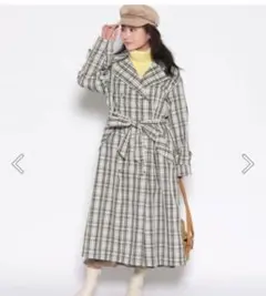 新品⭐︎LOUNIE ルーニィチェック柄トレンチコートMサイズ　スプリングコート 2026年最新】LOUNIE レディース トレンチコート・スプリングコートの