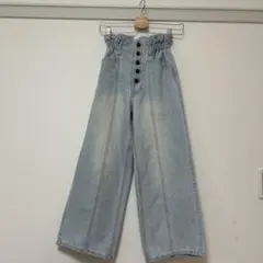 FUN ハイウェストワイドデニムパンツ XS