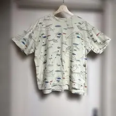 魚とクラゲプリント Tシャツ 170㌢ほどのサムネイル