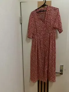 オレンジ ロングワンピース