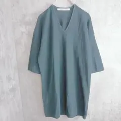 【ユニクロANDルメール】Vネックニット7分袖ワンピース　黒　着丈80