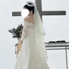 ブライダルウエディングベールクラウングローブイヤリングネックレス一式