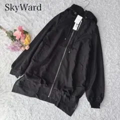 【M】新品タグ付き　パーカー　ブラック　黒　ジップアップ　無地　ゆったり