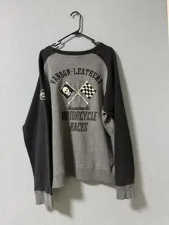 VANSON COTTONS スウェット XL グレー ブラックのサムネイル