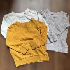 西松屋 スウェット&ワッフルロンT 3点セット