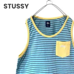 STUSSY タンクトップ ボーダー ストューシー 古着のサムネイル