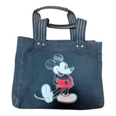 ミッキーマウス　トートバッグ　キャンバス素材　黒