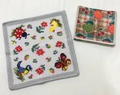 FEILER 新品 ハイジデイ レトロフルーツチェック ハンカチ＆ポーチセット