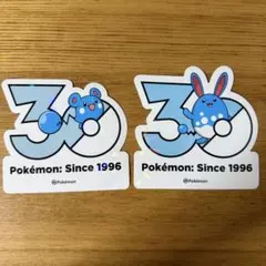 ポケモン韓国限定30周年記念ステッカー　ルリリ　マリルリセットのサムネイル