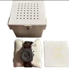 DIESELスクエア時計ブラウンレザー レア メンズ＆レディースDZ-4246