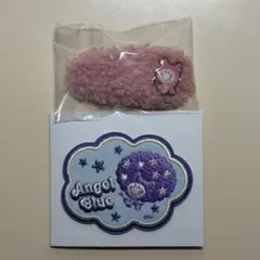 エンジェルブルー　エニマイくじ　ボアヘアクリップ、刺繍ステッカー