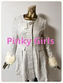 ☘️P1☘新品 Pinky Girls ツイードロングジャケット Mのサムネイル