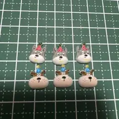 C4.ネイルパーツ デコパーツ 6個 犬