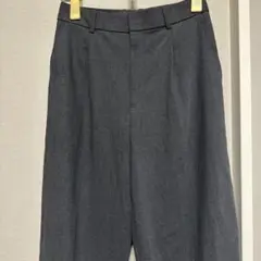 グレー タックワイドパンツ M ユニクロ