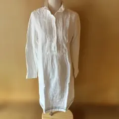 無印良品　綿と麻混シャツワンピース 長袖