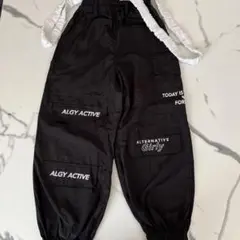 ALGY ACTIVE サスペンダー付きパンツ ブラック