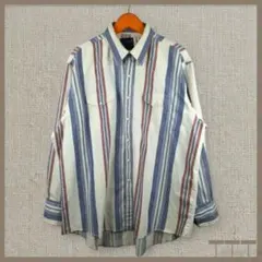 【Wrangler】長袖ウエスタンシャツ XXL ストライプ コットン【C81】