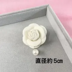 パールブローチ　コサージュ　カメリア　ホワイト
