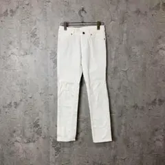 無印良品 スリム テーパード デニムパンツ 22(XS) BOYFIT ホワイト