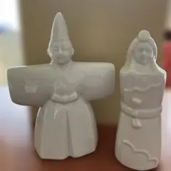 白い陶器の雛人形 中型