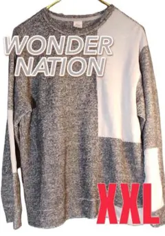 【XXL】Wonder Nation 長袖トップス切り替えデザインゆったりサイズ