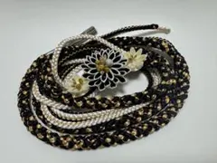 【新品未使用品】伝統的な花飾り付き帯締め