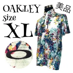 【美品✨️】【XL】OAKLEY 総柄 刺繍ロゴ ゴルフウェア メンズ