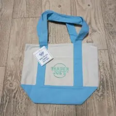 TRADER JOE'S トートバッグ 小型 ベージュ/水色