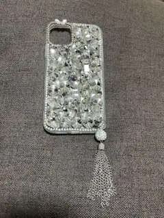 ♡ラインストーン♡iPhoneケース タッセル付き