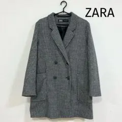 ZARA チェック柄 ダブルブレストコート Sサイズ 千鳥柄