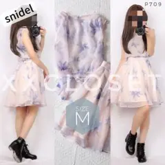 p709 snidel オーガンジーフラワーセットアップ ピンクスカートトップス