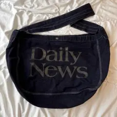 newspapers messenger bag navy
