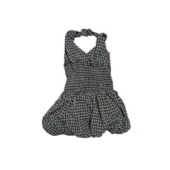 Meridian チェック柄 ホルターネック バルーン キャミソール