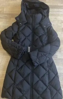 ユニクロ　ブラック キルティング　ダウンジャケット Sサイズ ベルト付き