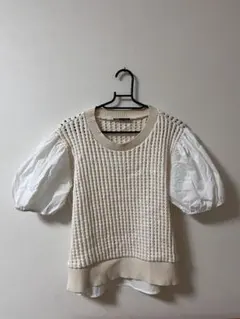 [未使用]ZARA 半袖ニットシャツ